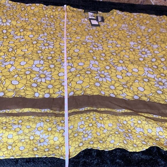 Women's Yellow Daisy Cotton Kaftan Swimsuit Cover Up & Matching Flip Flops NWT - Picture 10 of 16